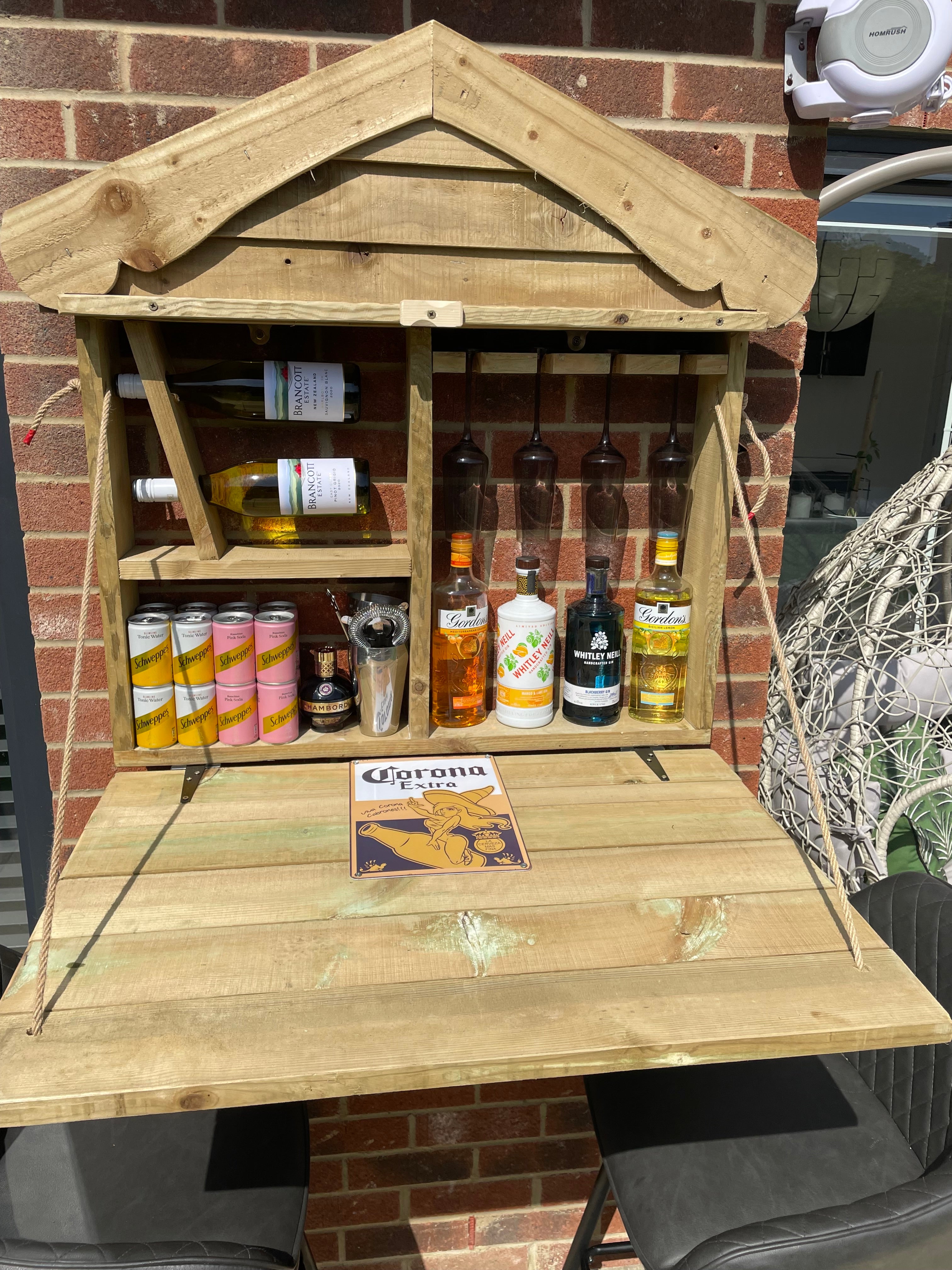 Folding Garden Bar – Wall Mounted Outdoor Bar