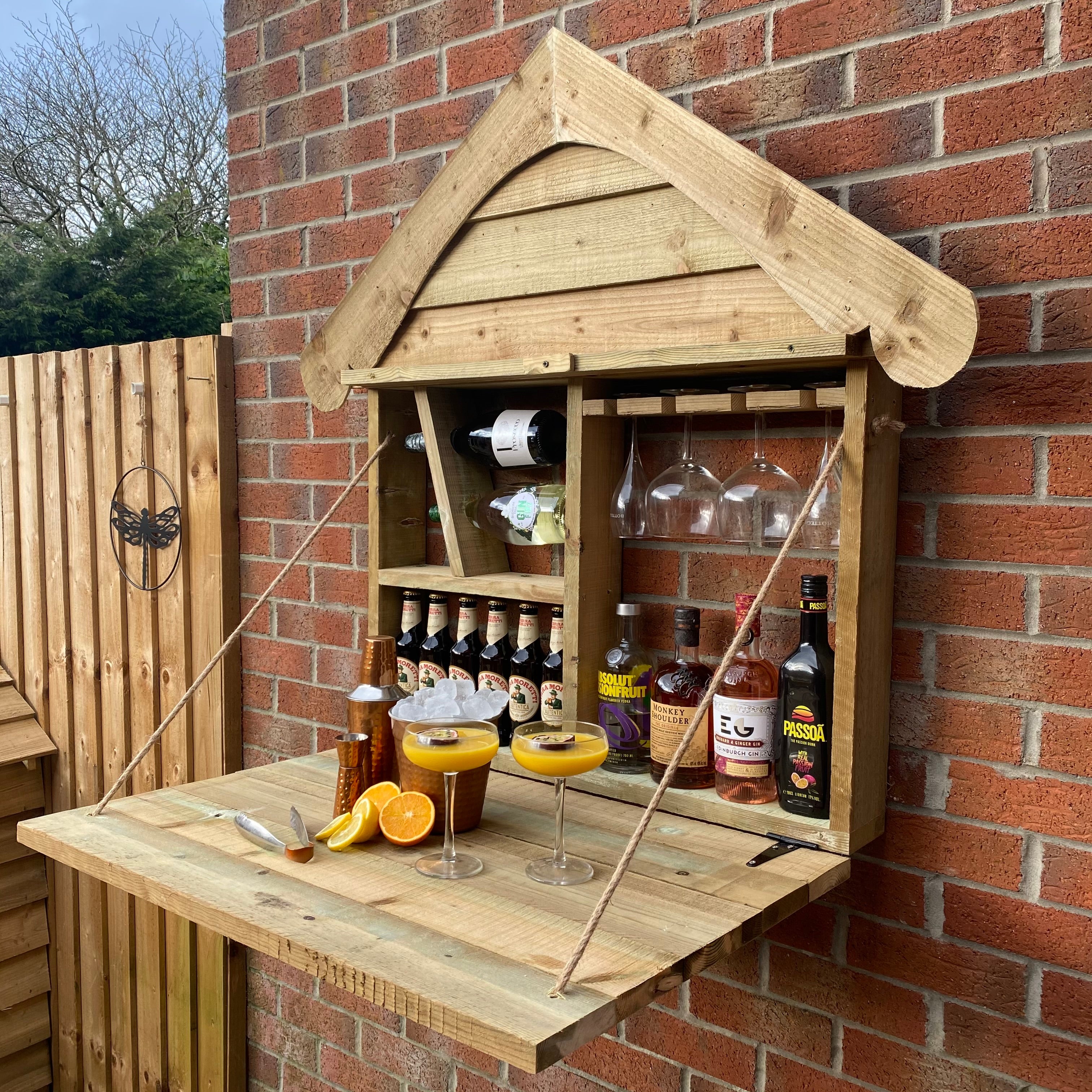 Folding Garden Bar – Wall Mounted Outdoor Bar