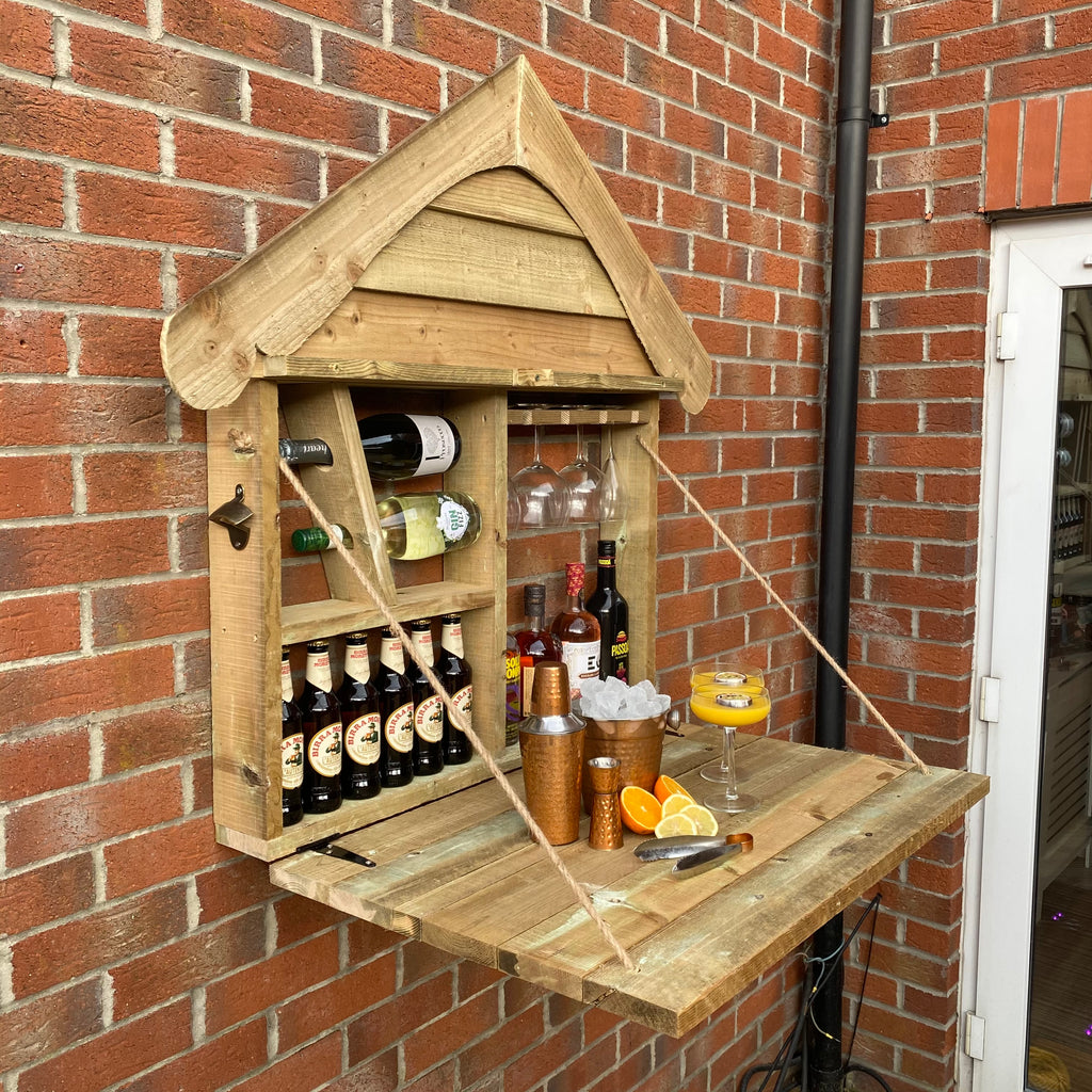 Folding Garden Bar – Wall Mounted Outdoor Bar